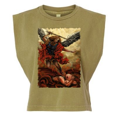 Saint Michael ArchAngel Painting Garment-Dyed Women's Muscle Tee