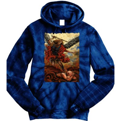 Saint Michael ArchAngel Painting Tie Dye Hoodie