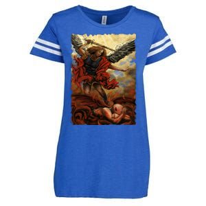 Saint Michael ArchAngel Painting Enza Ladies Jersey Football T-Shirt