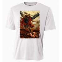 Saint Michael ArchAngel Painting Cooling Performance Crew T-Shirt