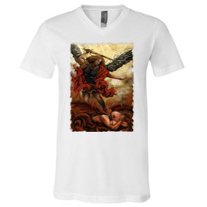 Saint Michael ArchAngel Painting V-Neck T-Shirt