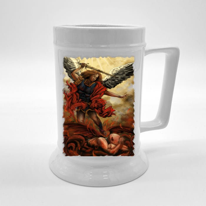 Saint Michael ArchAngel Painting Beer Stein