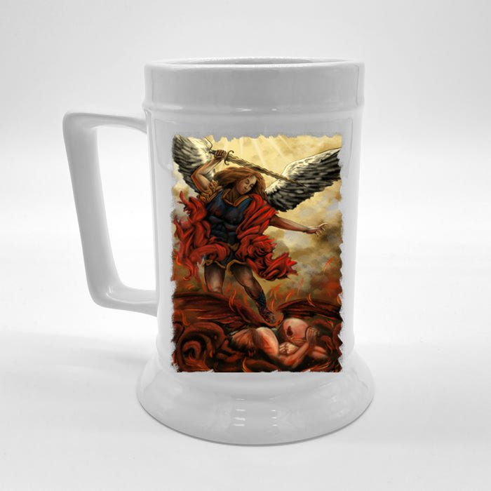 Saint Michael ArchAngel Painting Beer Stein