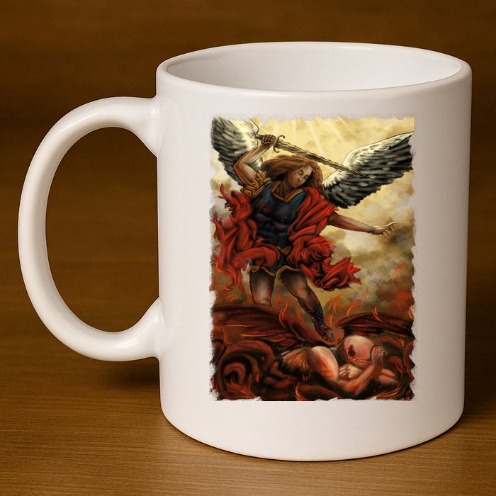 Saint Michael ArchAngel Painting 11oz C Handle Ceramic Mug