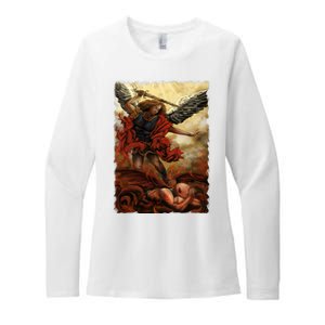 Saint Michael ArchAngel Painting Womens CVC Long Sleeve Shirt