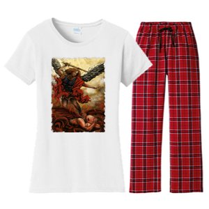 Saint Michael ArchAngel Painting Women's Flannel Pajama Set