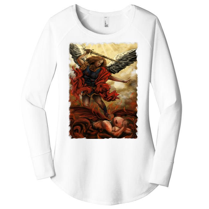 Saint Michael ArchAngel Painting Women's Perfect Tri Tunic Long Sleeve Shirt