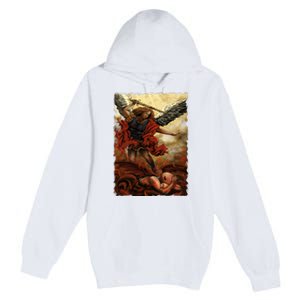 Saint Michael ArchAngel Painting Premium Pullover Hoodie