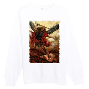 Saint Michael ArchAngel Painting Premium Crewneck Sweatshirt