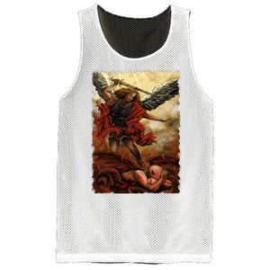 Saint Michael ArchAngel Painting Mesh Reversible Basketball Jersey Tank