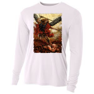 Saint Michael ArchAngel Painting Cooling Performance Long Sleeve Crew