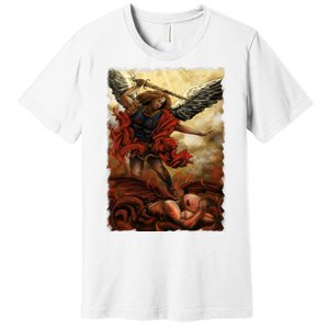 Saint Michael ArchAngel Painting Premium T-Shirt