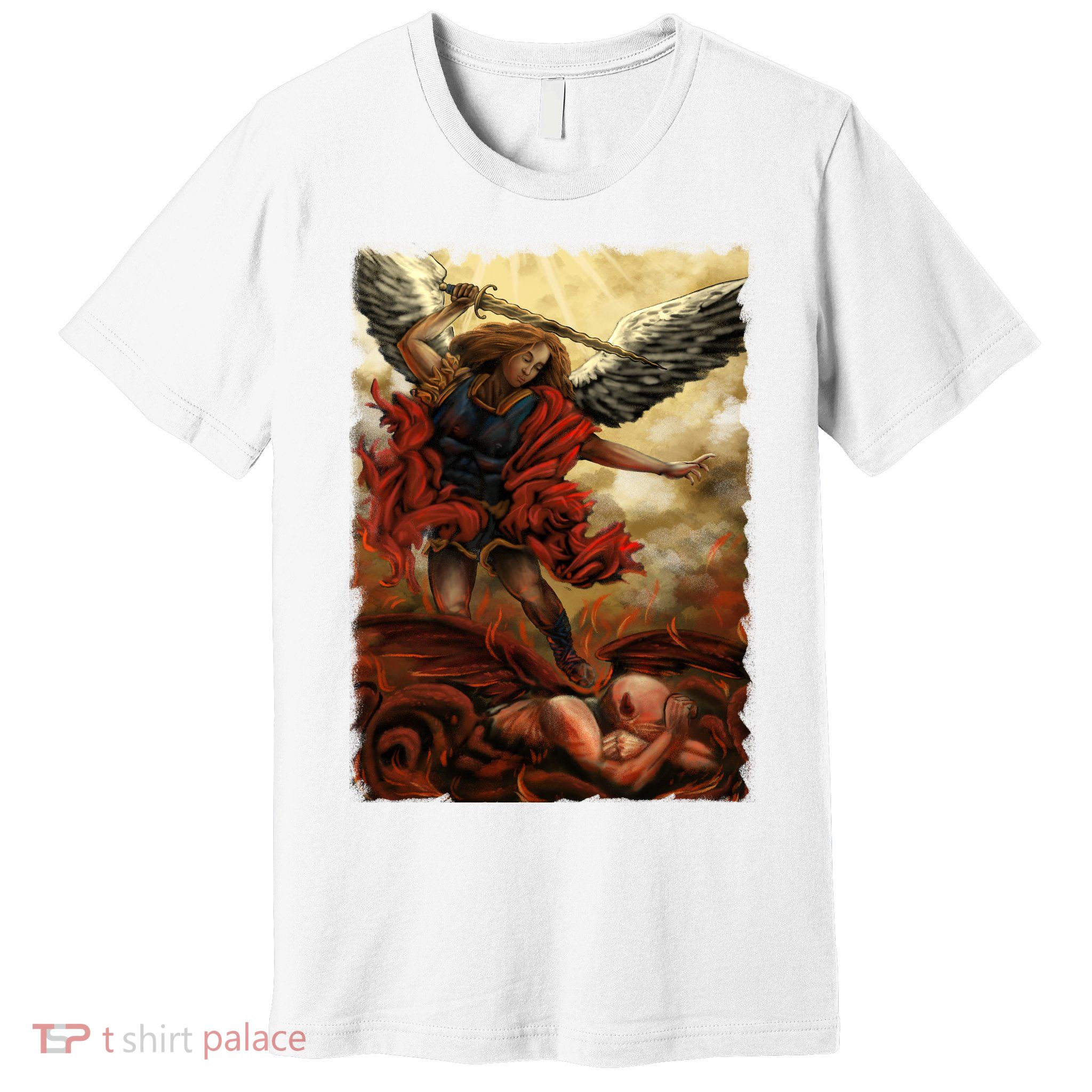 Saint Michael ArchAngel Painting Premium T-Shirt