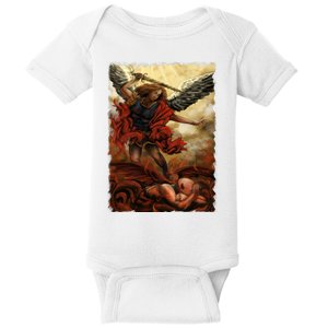 Saint Michael ArchAngel Painting Baby Bodysuit