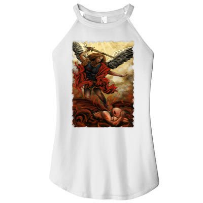 Saint Michael ArchAngel Painting Women's Perfect Tri Rocker Tank