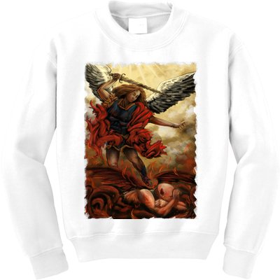 Saint Michael ArchAngel Painting Kids Sweatshirt