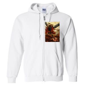 Saint Michael ArchAngel Painting Full Zip Hoodie