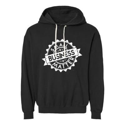Small Business Matter Stamp Emblem Garment-Dyed Fleece Hoodie
