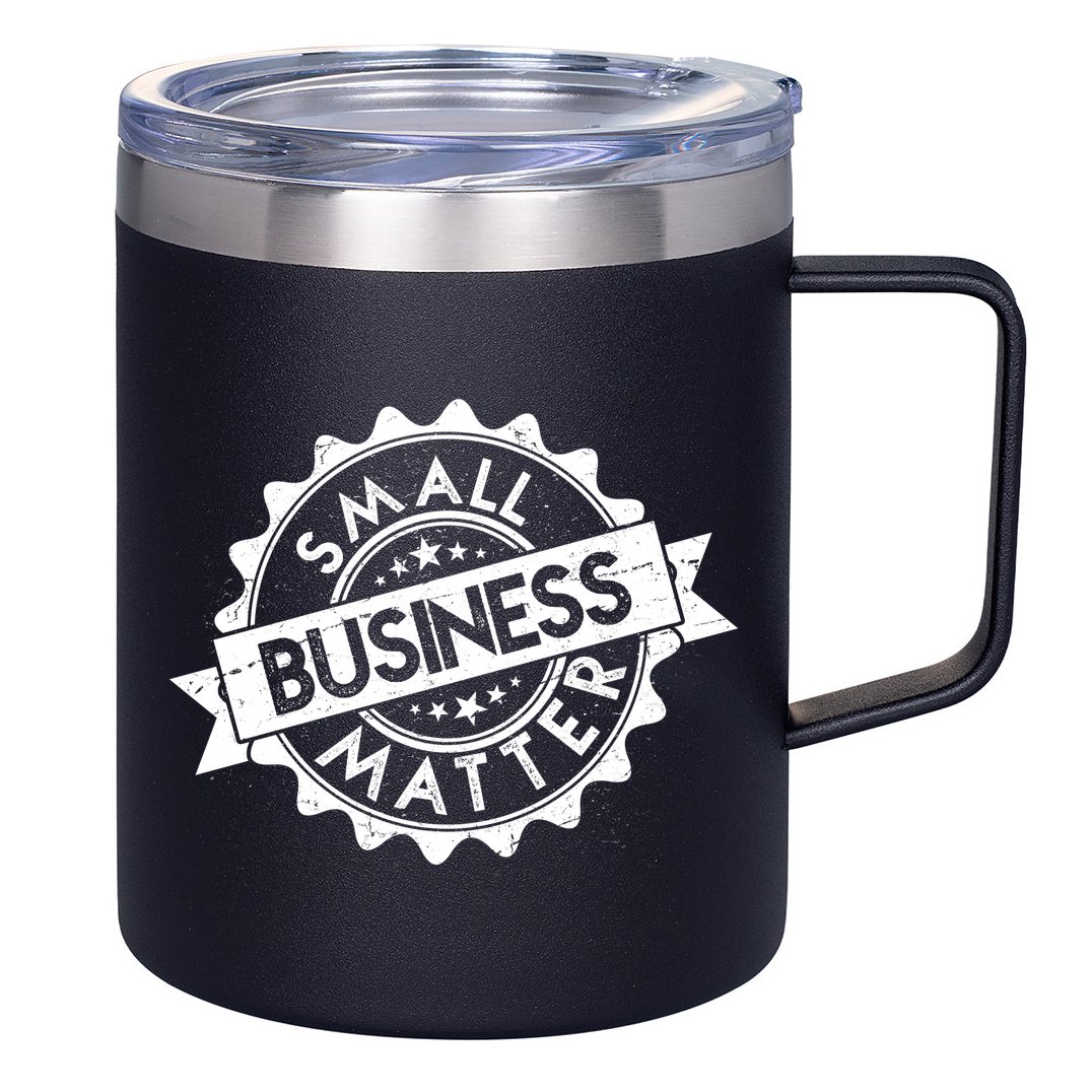 Small Business Matter Stamp Emblem 12oz Stainless Steel Coffee Mug