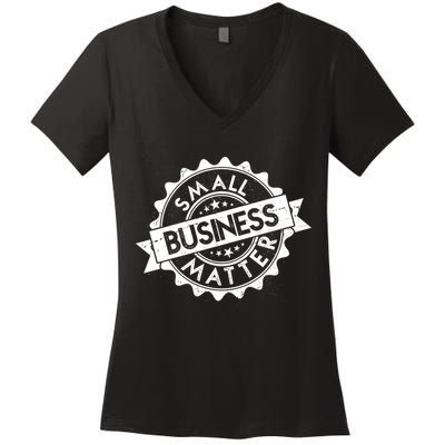 Small Business Matter Stamp Emblem Women's V-Neck T-Shirt