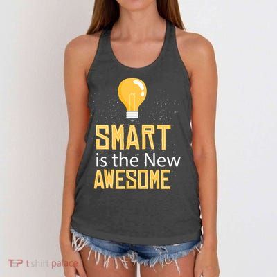 Smart Is Awesome Women's Knotted Racerback Tank