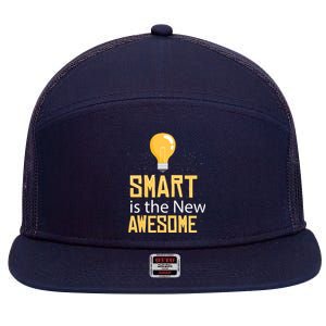 Smart Is Awesome 7 Panel Mesh Trucker Snapback Hat