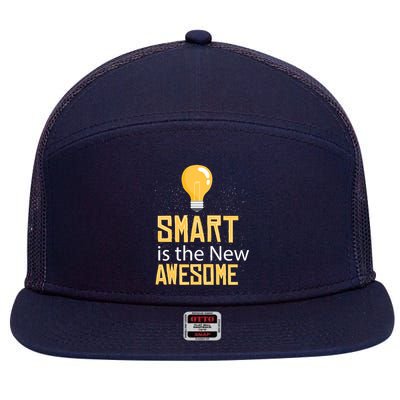 Smart Is Awesome 7 Panel Mesh Trucker Snapback Hat