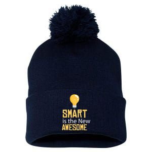 Smart Is Awesome Pom Pom 12in Knit Beanie