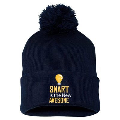 Smart Is Awesome Pom Pom 12in Knit Beanie