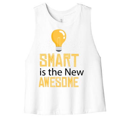 Smart Is Awesome Women's Racerback Cropped Tank