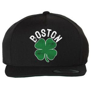 Shamrock Massachusetts Boston St Patricks Day Irish Green Gift Wool Snapback Cap