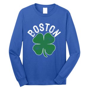 Shamrock Massachusetts Boston St Patricks Day Irish Green Gift Long Sleeve Shirt