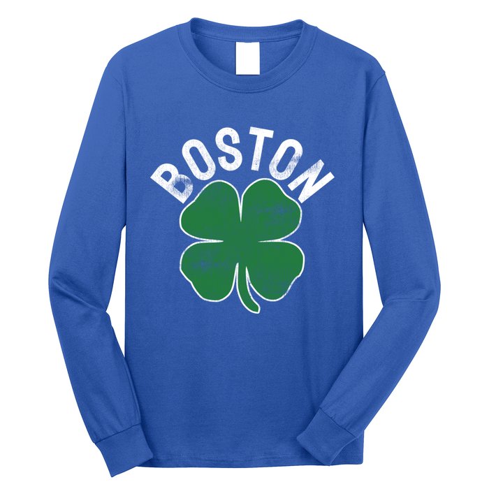 Shamrock Massachusetts Boston St Patricks Day Irish Green Gift Long Sleeve Shirt