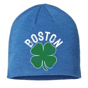 Shamrock Massachusetts Boston St Patricks Day Irish Green Gift Sustainable Beanie