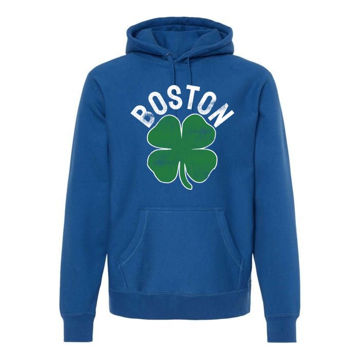 Shamrock Massachusetts Boston St Patricks Day Irish Green Gift Premium Hoodie