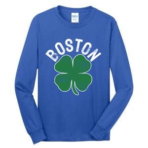 Shamrock Massachusetts Boston St Patricks Day Irish Green Gift Tall Long Sleeve T-Shirt