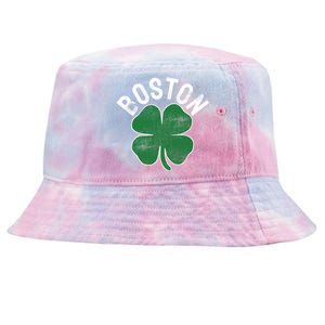 Shamrock Massachusetts Boston St Patricks Day Irish Green Gift Tie-Dyed Bucket Hat