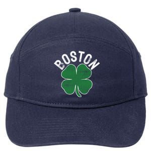 Shamrock Massachusetts Boston St Patricks Day Irish Green Gift 7-Panel Snapback Hat