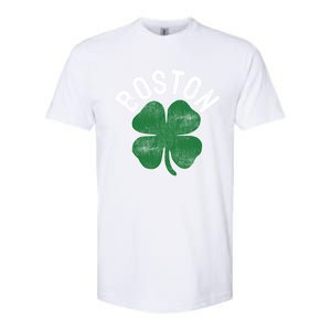 Shamrock Massachusetts Boston St Patricks Day Irish Green Gift Softstyle CVC T-Shirt