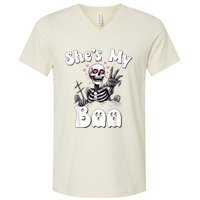 SheS My Boo Matching Halloween Pajama Couples HeS My Boo V-Neck T-Shirt