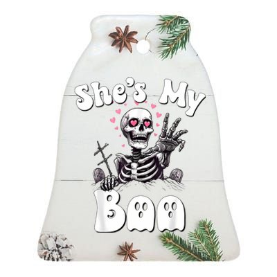 SheS My Boo Matching Halloween Pajama Couples HeS My Boo Ceramic Bell Ornament