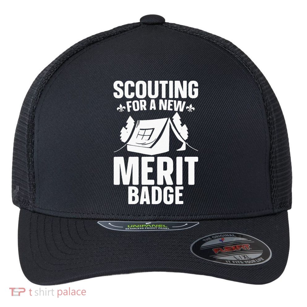 Scouting Merit Badge Wilderness Uniform Nature Scout Flexfit Unipanel Trucker Cap