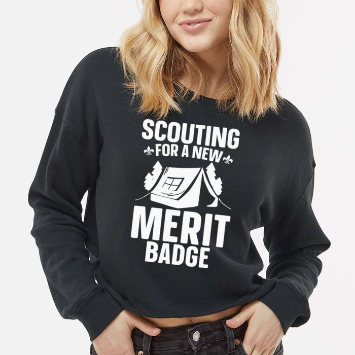 Scouting Merit Badge Wilderness Uniform Nature Scout Cropped Pullover Crew