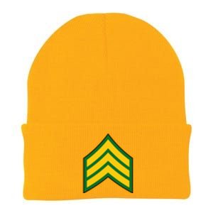 Sergeant Military Badge Knit Cap Winter Beanie