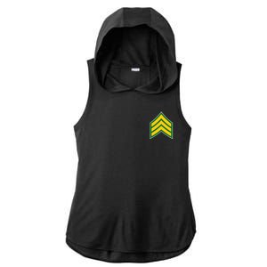 Sergeant Military Badge Ladies PosiCharge Tri-Blend Wicking Draft Hoodie Tank