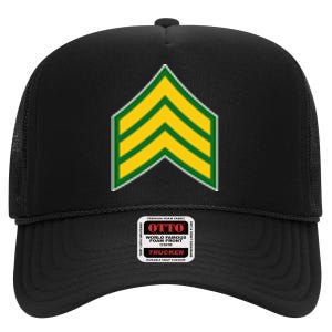 Sergeant Military Badge High Crown Mesh Back Trucker Hat