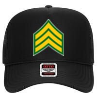 Sergeant Military Badge High Crown Mesh Back Trucker Hat