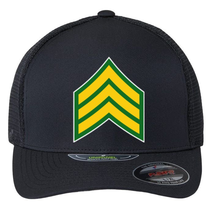 Sergeant Military Badge Flexfit Unipanel Trucker Cap