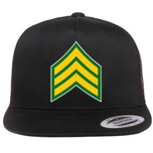 Sergeant Military Badge Flat Bill Trucker Hat