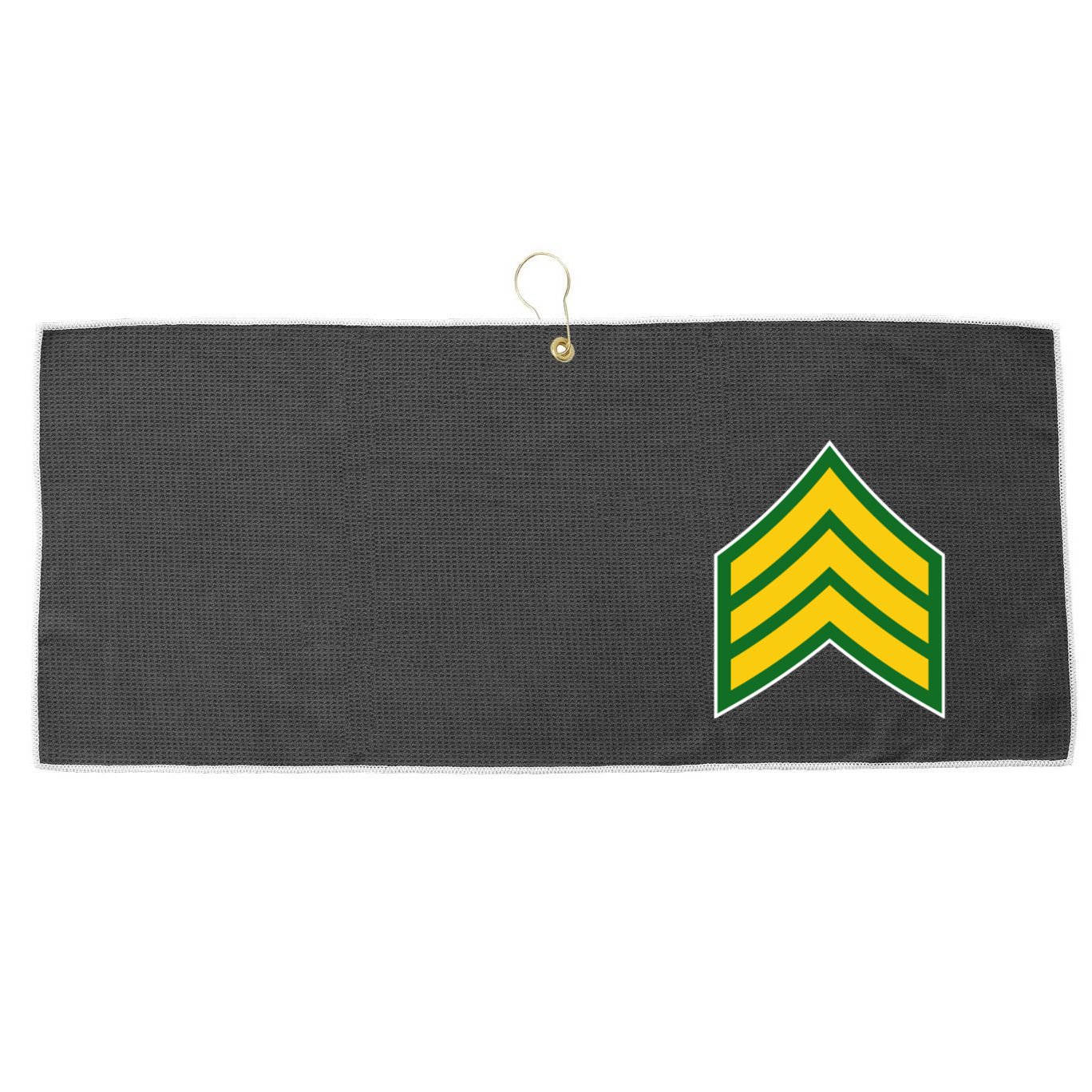 Sergeant Military Badge Large Microfiber Waffle Golf Towel